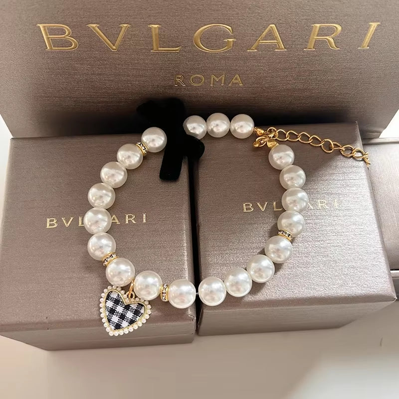 Pearl Vintage Crystal Pendant Cat Collar