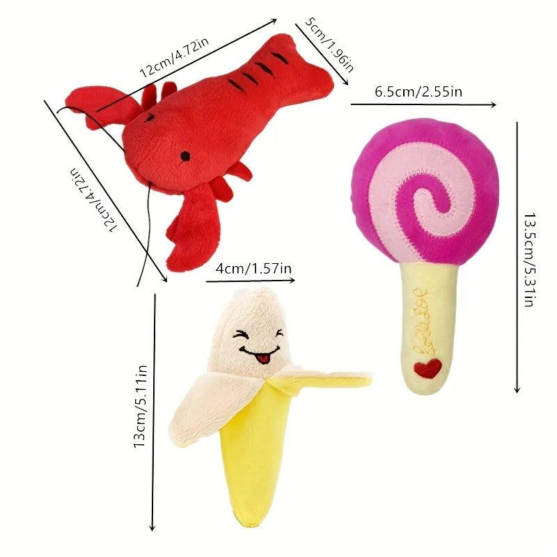 10Pcs Pet Teething Toys Stuffed Plush Puppy Toys.