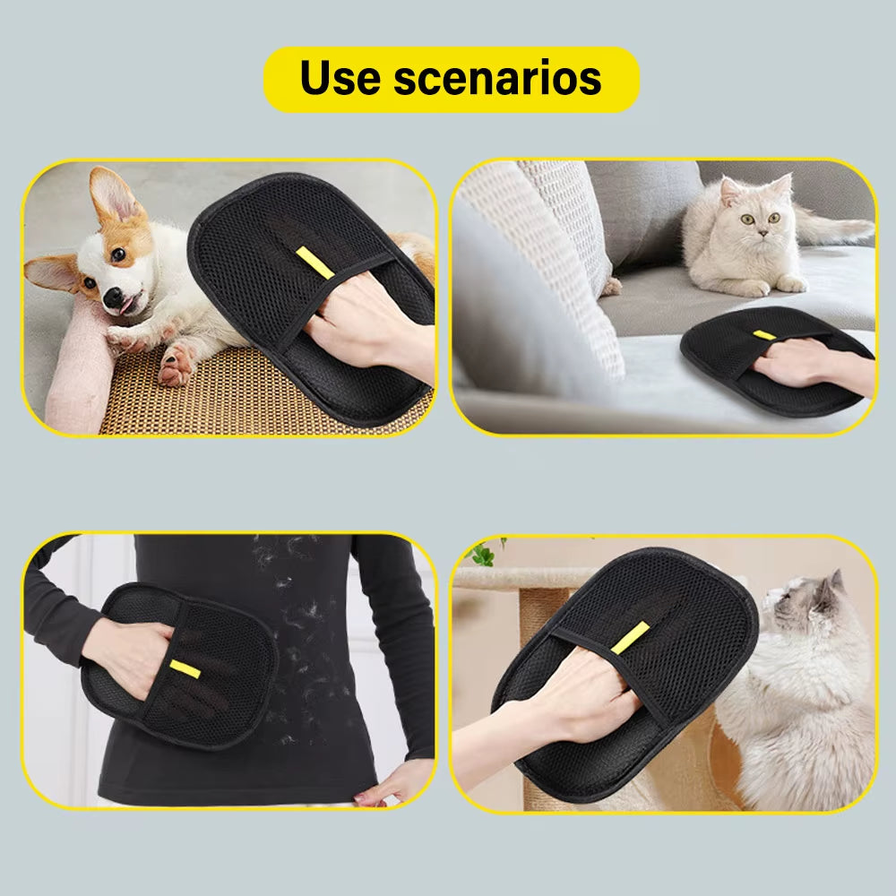 Pet Grooming Gloves Static Dedusting Brush Pet Hair Remover