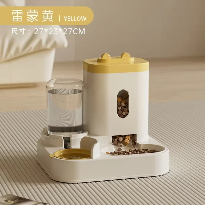 Automatic Feeder Dog Cat Food Bowl with Water Fountain