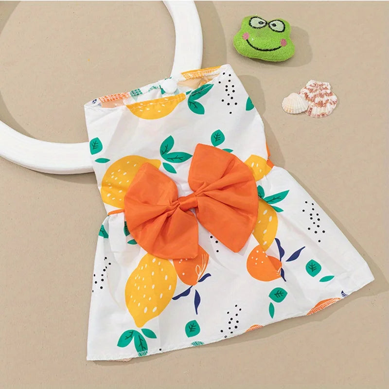 Soft & Sleeveless Floral Outfit for Cats and Dogs,