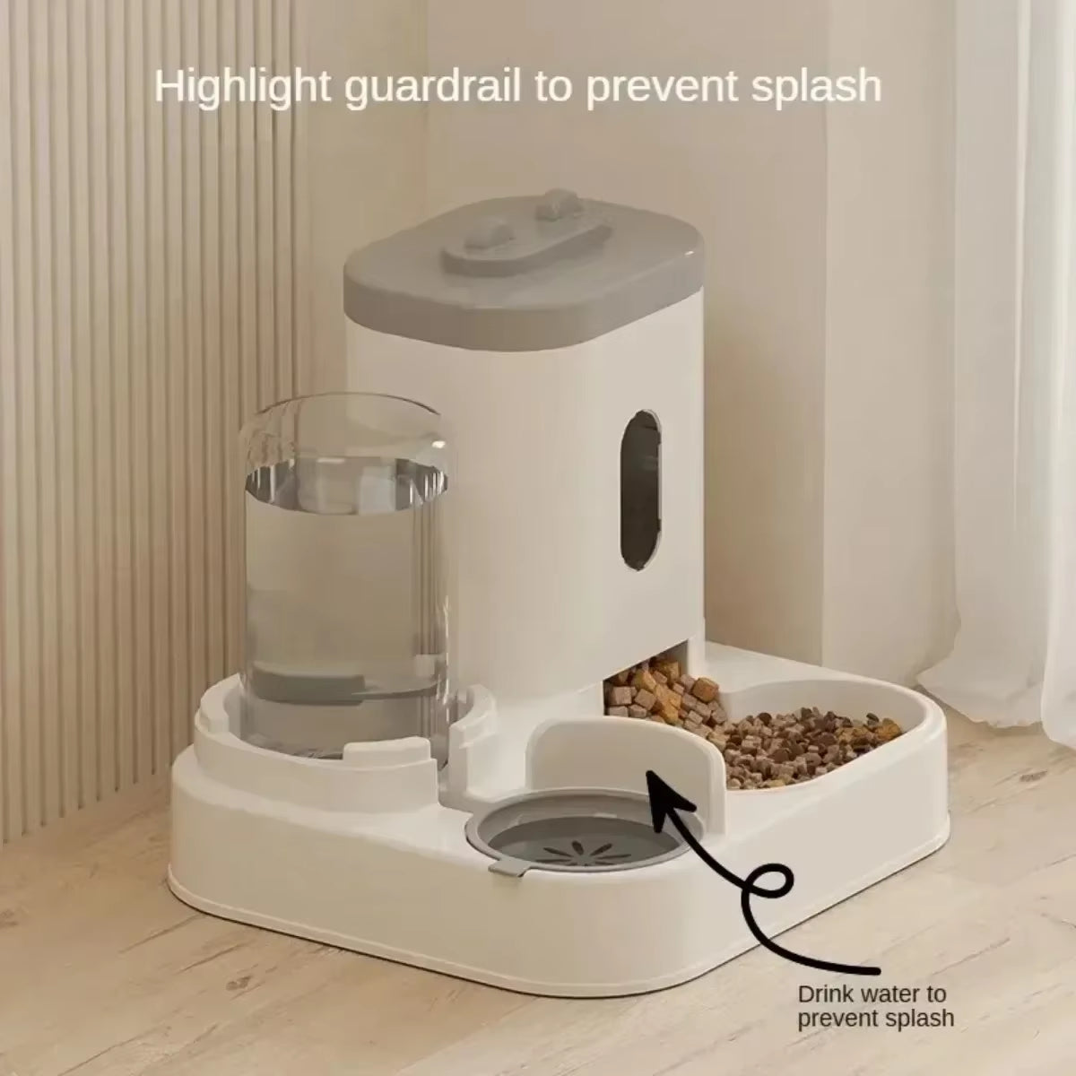 Automatic Feeder Dog Cat Food Bowl with Water Fountain