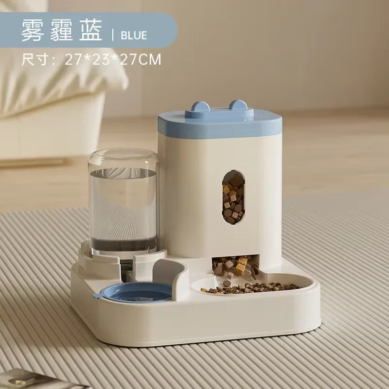 Automatic Feeder Dog Cat Food Bowl with Water Fountain