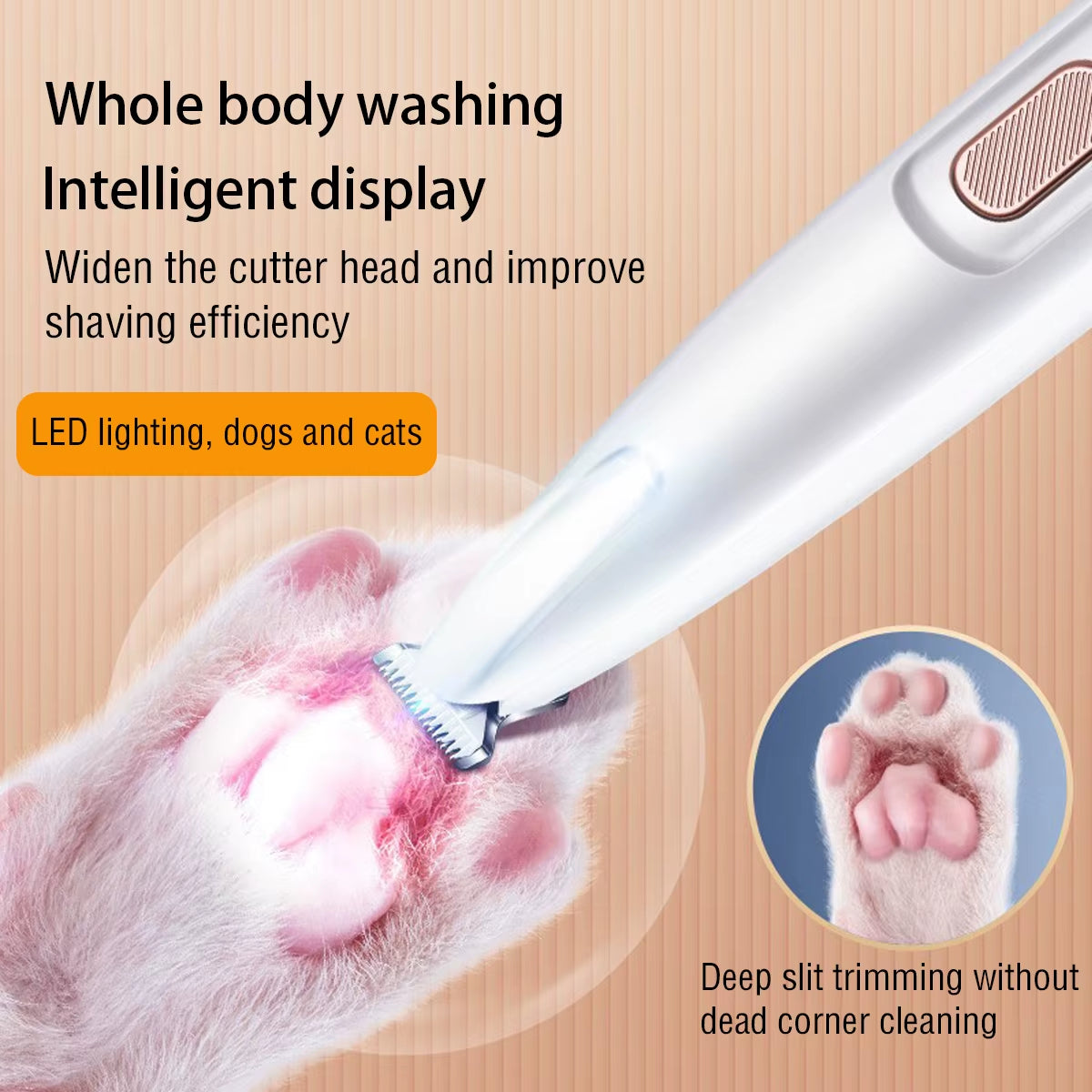 Dog Paw Trimmer with LED Light Fully Waterproof