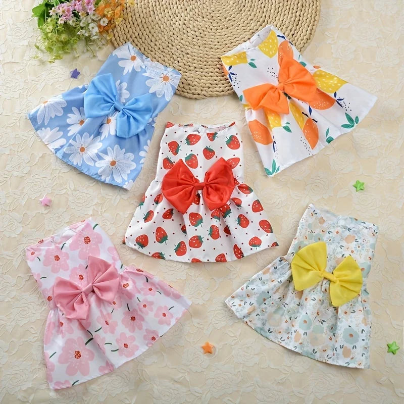Soft & Sleeveless Floral Outfit for Cats and Dogs,