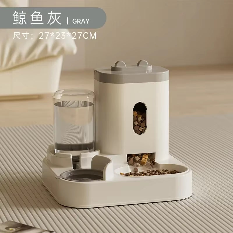 Automatic Feeder Dog Cat Food Bowl with Water Fountain