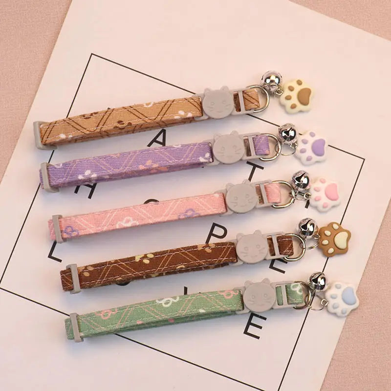 Adjustable Breakaway Pet Collar with Bell for Small Dogs and Kittens