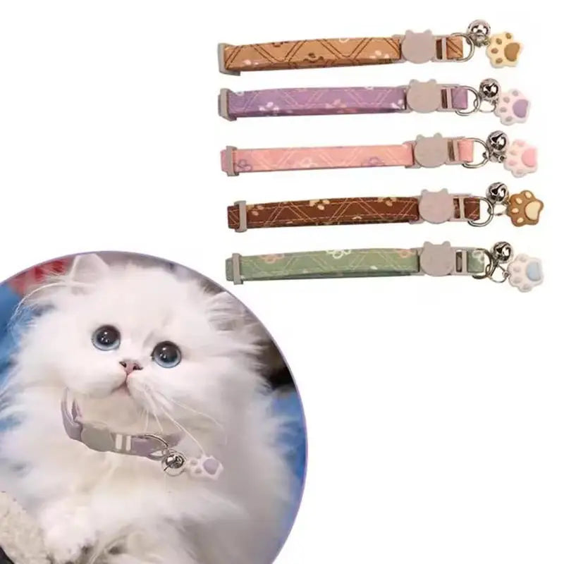 Adjustable Breakaway Pet Collar with Bell for Small Dogs and Kittens