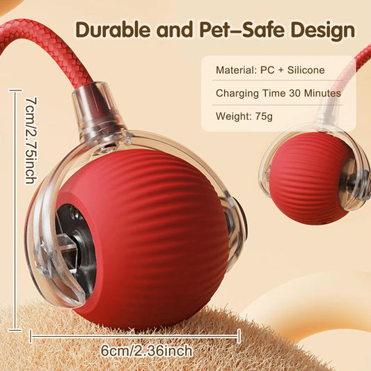 Dog & Cat nteractive Ball Toy, Automatic Rolling Ball with Tail