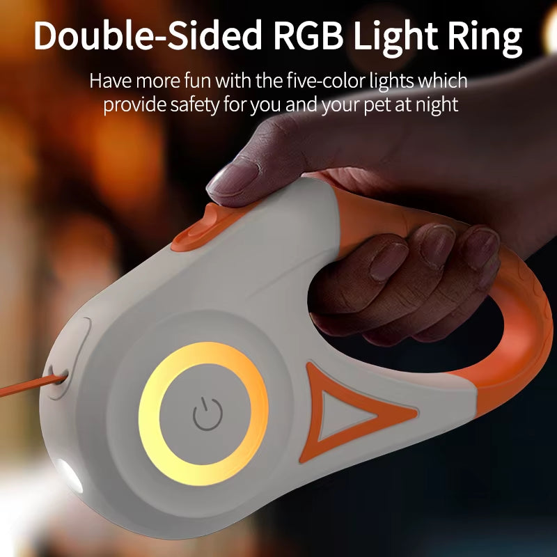 5M Retractable Dog Leash Automatic LED Light.