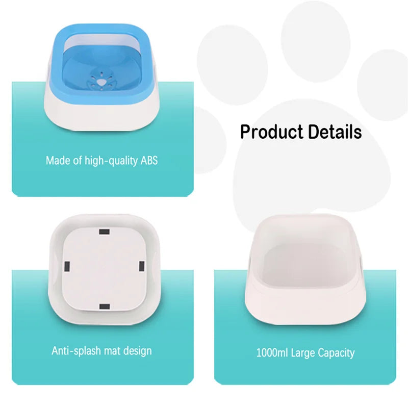 Anti-Splash Water Bowl for Dogs 1L