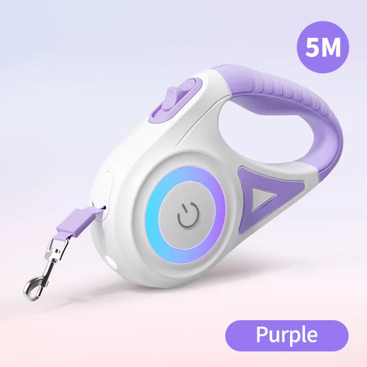 5M Retractable Dog Leash Automatic LED Light.