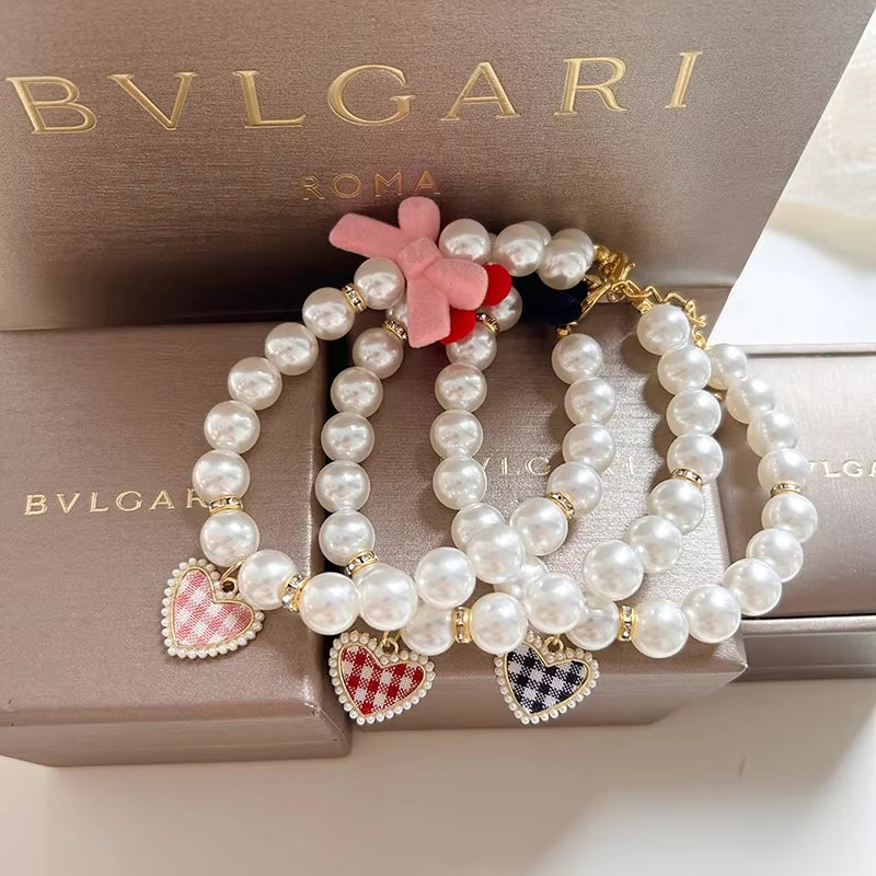 Pearl Vintage Crystal Pendant Cat Collar