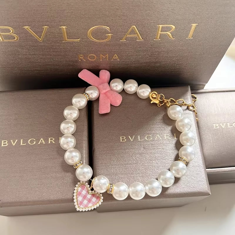 Pearl Vintage Crystal Pendant Cat Collar