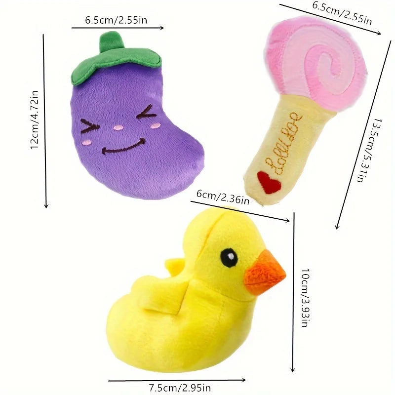 10Pcs Pet Teething Toys Stuffed Plush Puppy Toys. 