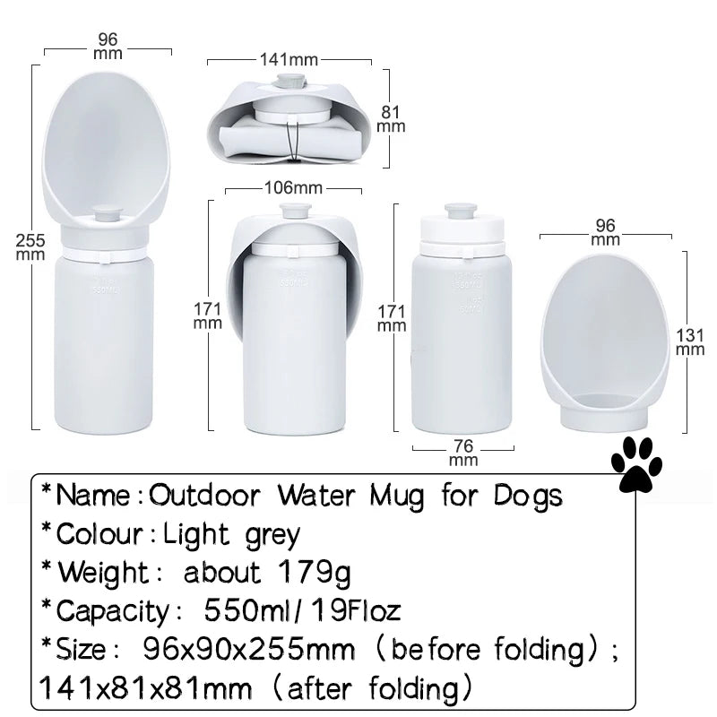 550Ml Folding Pet Outdoor Walking Bottle