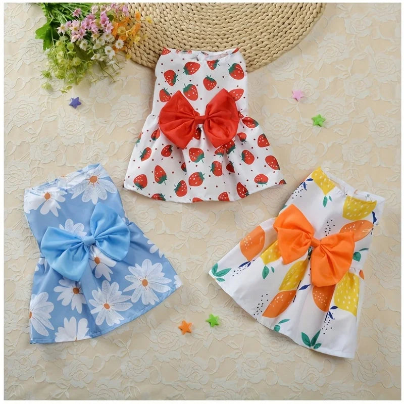 Soft & Sleeveless Floral Outfit for Cats and Dogs, 