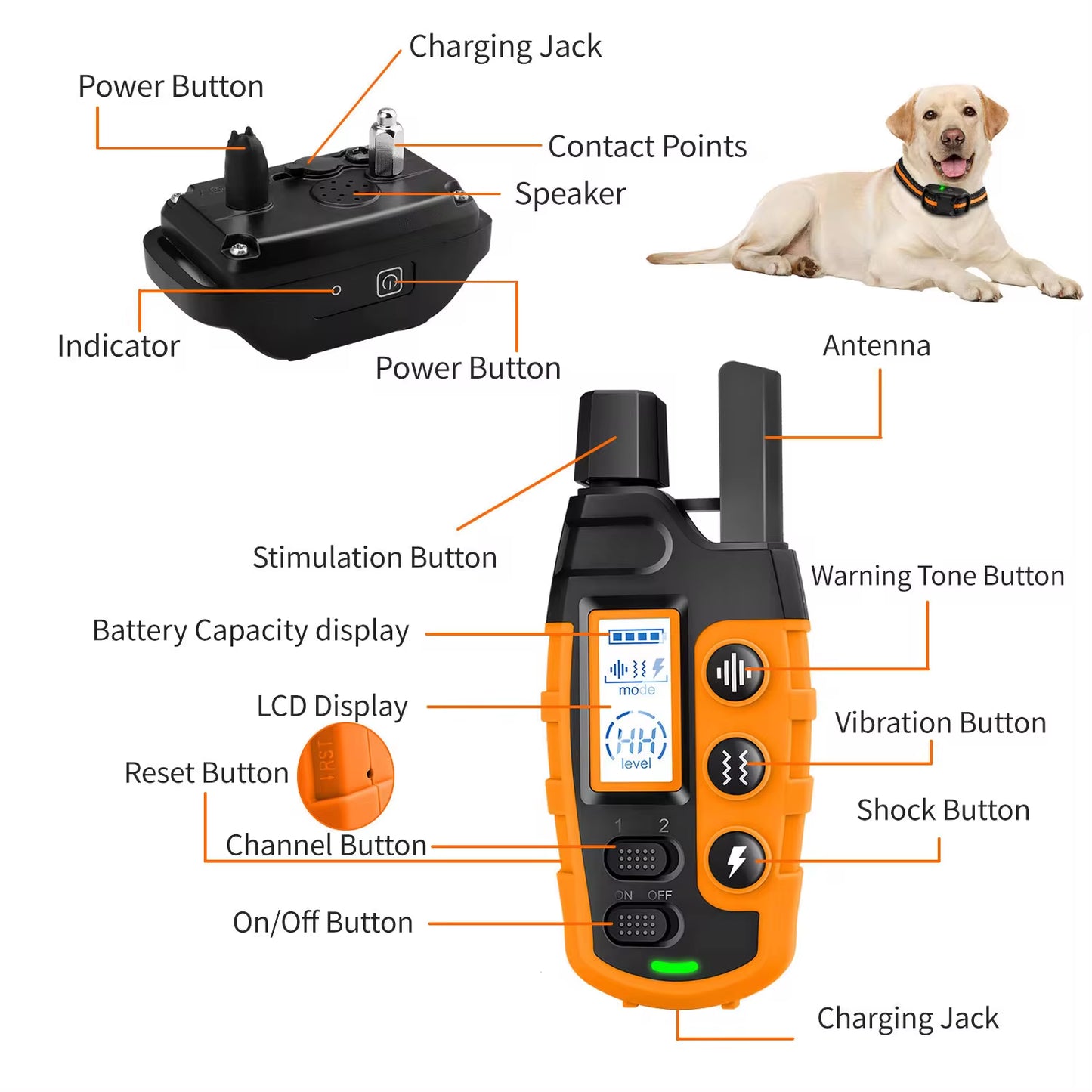 3300Ft Electric Dog Training Collar Remote Control 