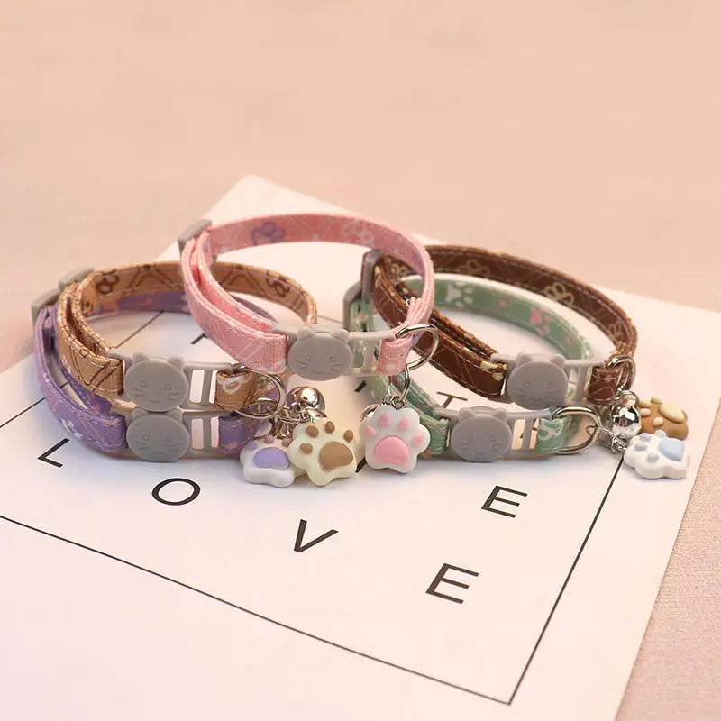 Adjustable Breakaway Pet Collar with Bell for Small Dogs and Kittens 