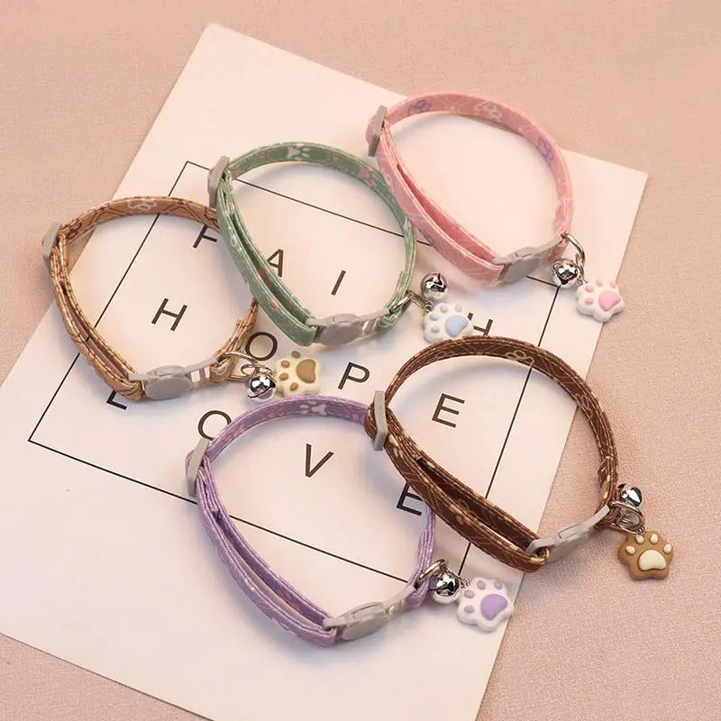 Adjustable Breakaway Pet Collar with Bell for Small Dogs and Kittens 